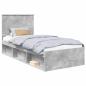 Preview: Bettrahmen Uni Beton Grau 100 x 200 cm Massives Kiefernholz