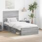 Preview: ARDEBO.de - Bettrahmen Sonoma-Grau 100 x 200 cm Massives Kiefernholz