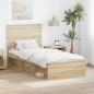 Preview: ARDEBO.de - Bettrahmen mit Kopfteil Sonoma 90 x 190 cm Massives Kiefernholz