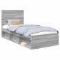 Preview: Bettrahmen Sonoma-Grau 90 x 190 cm Massives Kiefernholz