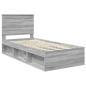 Preview: Bettrahmen Sonoma-Grau 90 x 190 cm Massives Kiefernholz