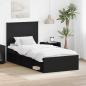 Preview: ARDEBO.de - Bettrahmen Schwarz 90 x 200 cm Massives Kiefernholz
