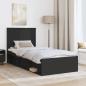 Preview: Bettrahmen Schwarz 90 x 200 cm Massives Kiefernholz
