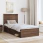 Preview: Bettrahmen Braun Eichen-Optik 90 x 200 cm Massives Kiefernholz