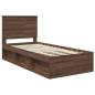 Preview: Bettrahmen Braun Eichen-Optik 90 x 200 cm Massives Kiefernholz