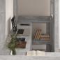 Preview: Etagenbettgestell mit Schreibtisch Beton Grau 75 x 190 cm