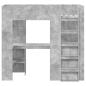 Preview: Etagenbettgestell mit Schreibtisch Beton Grau 75 x 190 cm