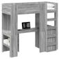 Preview: Etagenbettgestell mit Schreibtisch Graues Sonoma 75 x 190 cm