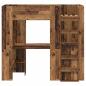 Preview: Etagenbettgestell mit Schreibtisch Altholz 75 x 190 cm