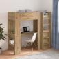 Preview: ARDEBO.de - Etagenbettgestell mit Schreibtisch Artisan-Eiche 75 x 190 cm