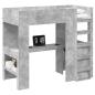 Preview: Etagenbettgestell mit Schreibtisch Beton Grau 80 x 200 cm