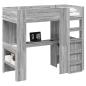 Preview: Etagenbettgestell mit Schreibtisch Graues Sonoma 80 x 200 cm