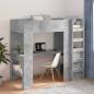 Preview: ARDEBO.de - Etagenbettgestell mit Schreibtisch Beton Grau 100 x 200 cm