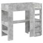 Preview: Etagenbettgestell mit Schreibtisch Beton Grau 100 x 200 cm