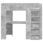 Preview: Etagenbettgestell mit Schreibtisch Beton Grau 100 x 200 cm
