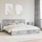 Preview: ARDEBO.de - Aufbewahrungsbett Beton Grau 200 x 200 cm Holzwerkstoff