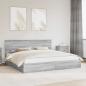 Preview: ARDEBO.de - Aufbewahrungsbett Graues Sonoma 200 x 200 cm Holzwerkstoff