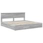Preview: Aufbewahrungsbett Graues Sonoma 200 x 200 cm Holzwerkstoff