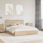 Preview: ARDEBO.de - Aufbewahrungsbett Sonoma-Eiche 160 x 200 cm Holzwerkstoff