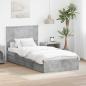 Preview: ARDEBO.de - Aufbewahrungsbett Beton Grau 90 x 190 cm Holzwerkstoff