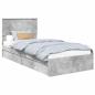 Preview: Aufbewahrungsbett Beton Grau 90 x 190 cm Holzwerkstoff