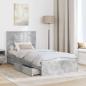 Preview: Aufbewahrungsbett Beton Grau 90 x 190 cm Holzwerkstoff