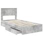 Preview: Aufbewahrungsbett Beton Grau 90 x 190 cm Holzwerkstoff