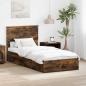 Preview: ARDEBO.de - Aufbewahrungsbett Geräucherte Eiche 90 x 190 cm Holzwerkstoff