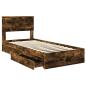 Preview: Aufbewahrungsbett Geräucherte Eiche 90 x 190 cm Holzwerkstoff