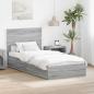 Preview: ARDEBO.de - Aufbewahrungsbett Graues Sonoma 90 x 190 cm Holzwerkstoff
