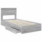 Preview: Aufbewahrungsbett Graues Sonoma 90 x 190 cm Holzwerkstoff