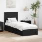 Preview: ARDEBO.de - Aufbewahrungsbett Verstellbar Schwarz 75 x 190 cm Holzwerkstoff