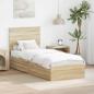 Preview: ARDEBO.de - Aufbewahrungsbett Sonoma-Eiche 75 x 190 cm Holzwerkstoff