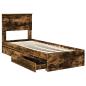 Preview: Aufbewahrungsbett Geräucherte Eiche 75 x 190 cm Holzwerkstoff