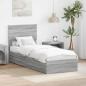 Preview: ARDEBO.de - Aufbewahrungsbett Graues Sonoma 75 x 190 cm Holzwerkstoff