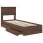 Preview: Aufbewahrungsbett Braun Eichen-Optik 75 x 190 cm Holzwerkstoff