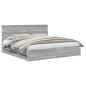 Preview: Bettrahmen Graues Sonoma 200 x 200 cm Ingenieurs Holz