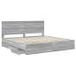 Preview: Bettrahmen Graues Sonoma 200 x 200 cm Ingenieurs Holz