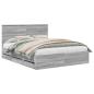 Preview: Bettrahmen Graues Sonoma 160 x 200 cm Ingenieurs Holz