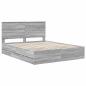 Preview: Bettrahmen Graues Sonoma 160 x 200 cm Ingenieurs Holz
