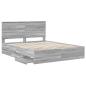 Preview: Bettrahmen Graues Sonoma 160 x 200 cm Ingenieurs Holz