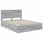 Preview: Bettrahmen Graues Sonoma 150 x 200 cm Ingenieurs Holz
