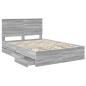 Preview: Bettrahmen Graues Sonoma 140 x 200 cm Ingenieurs Holz