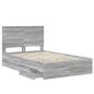 Preview: Bettrahmen Graues Sonoma 120 x 190 cm Ingenieurs Holz
