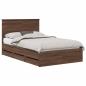 Preview: Bettrahmen Braun Eichen-Optik 120 x 190 cm Ingenieurs Holz