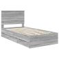 Preview: Bettrahmen Graues Sonoma 100 x 200 cm Ingenieurs Holz