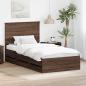 Preview: ARDEBO.de - Bettrahmen Braun Eichen-Optik 100 x 200 cm Ingenieurs Holz