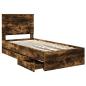 Preview: Bettrahmen Geräucherte Eiche 90 x 190 cm Ingenieurs Holz