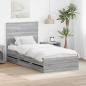 Preview: ARDEBO.de - Bettrahmen Graues Sonoma 90 x 190 cm Ingenieurs Holz