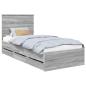 Preview: Bettrahmen Graues Sonoma 90 x 190 cm Ingenieurs Holz